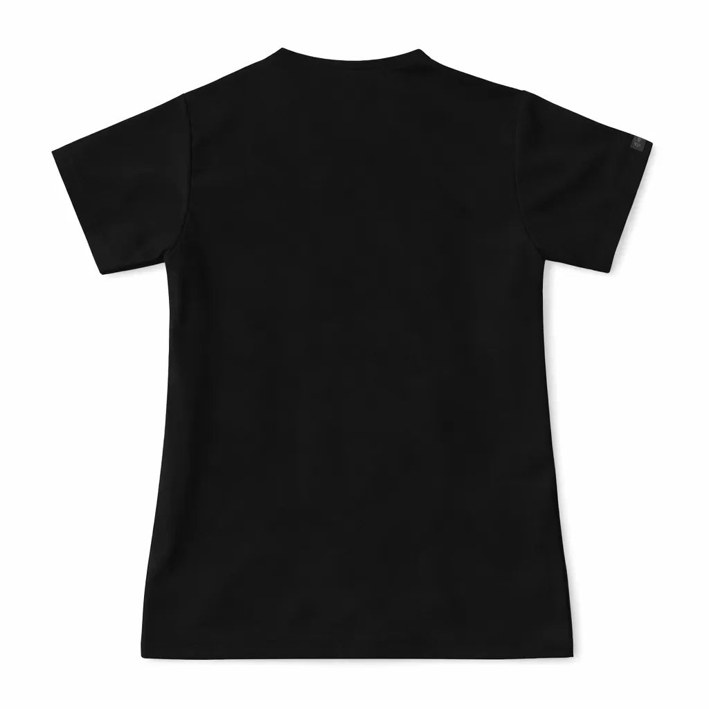 Casaca K'IIN negra vista posterior, uniforme de enfermería hombre espalda completa manga corta negro