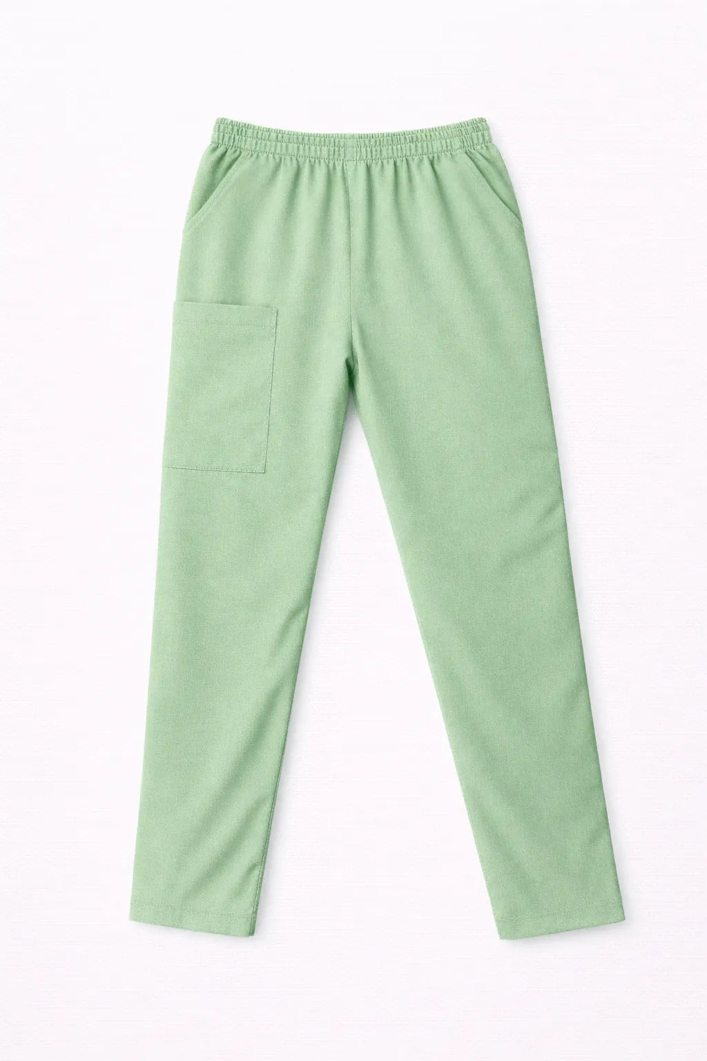 Pantalón TS'IIK menta vista frontal, uniforme médico unisex corte recto con bolsillos laterales, pantalón clínico color menta
