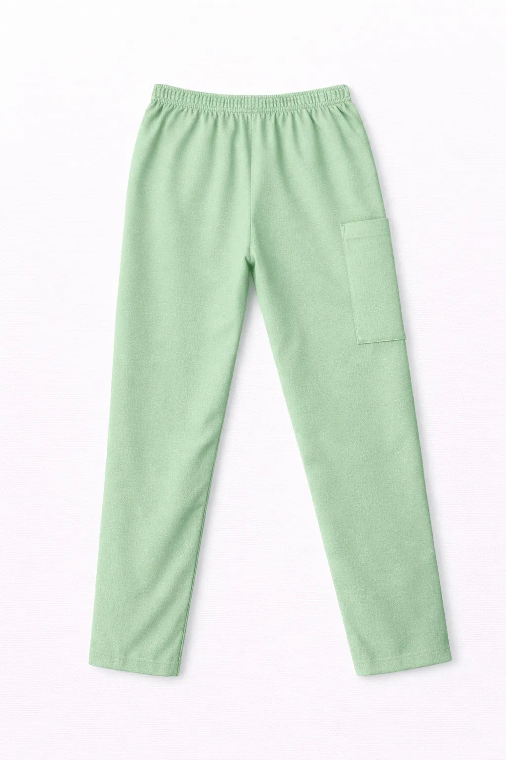 Pantalón TS'IIK menta vista posterior, uniforme de enfermería unisex espalda completa corte recto menta