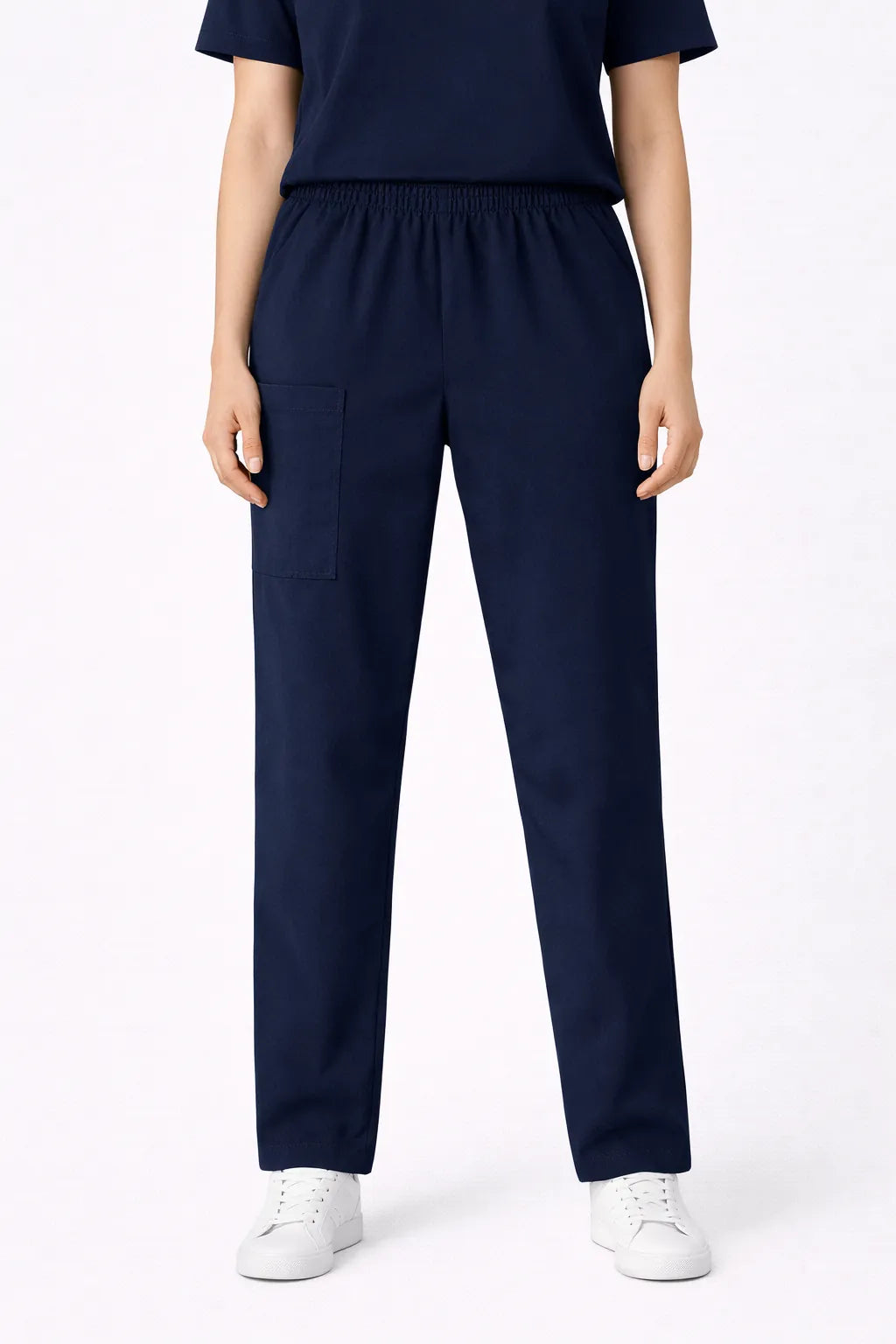 Pantalón médico TS'IIK azul marino unisex, uniforme clínico de enfermería corte recto con bolsillos, ropa hospitalaria azul marino