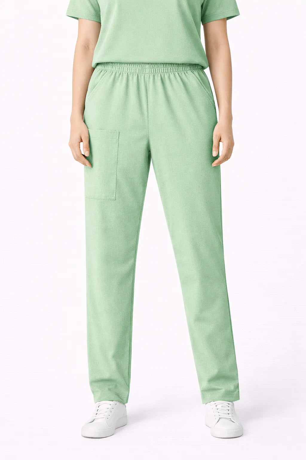 Pantalón médico TS'IIK color menta unisex, uniforme clínico de enfermería corte recto con bolsillos, ropa hospitalaria menta