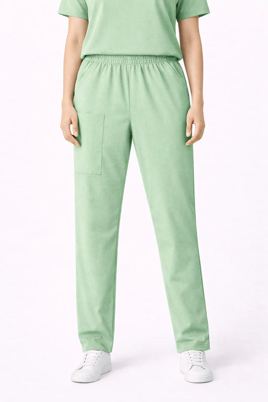 Pantalón médico TS'IIK color menta unisex, uniforme clínico de enfermería corte recto con bolsillos, ropa hospitalaria menta